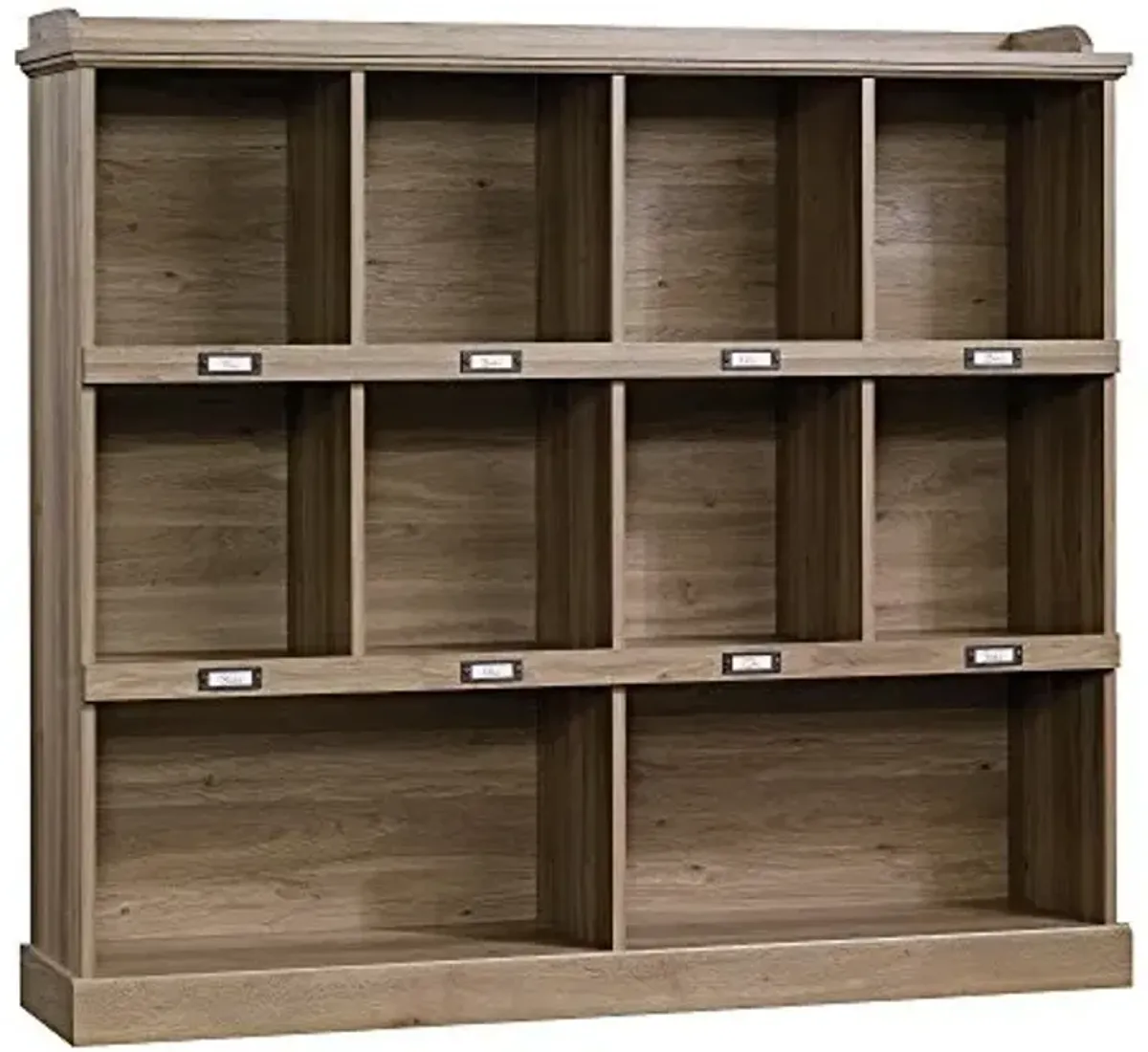 Sauder Barrister Lane Cubby Bookcase/ Book Shelf for Storage and Display + Sauder Miscellaneous Storage 3-Shelf Bookcase, Salt Oak finish