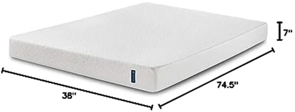 Serta - 7 inch Cooling Gel Memory Foam Mattress, Twin Size, Medium-Firm, Supportive, CertiPur-US Certified, 100-Night Trial - for Ewe, White