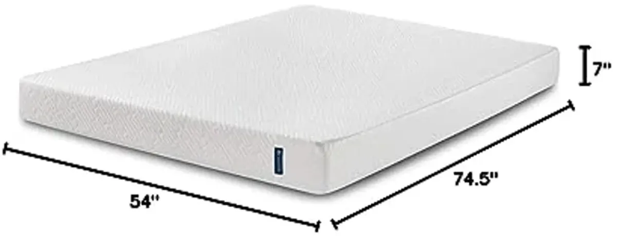 Serta - 7 inch Cooling Gel Memory Foam Mattress, Full Size, Medium-Firm, Supportive, CertiPur-US Certified, 100-Night Trial - For Ewe, White