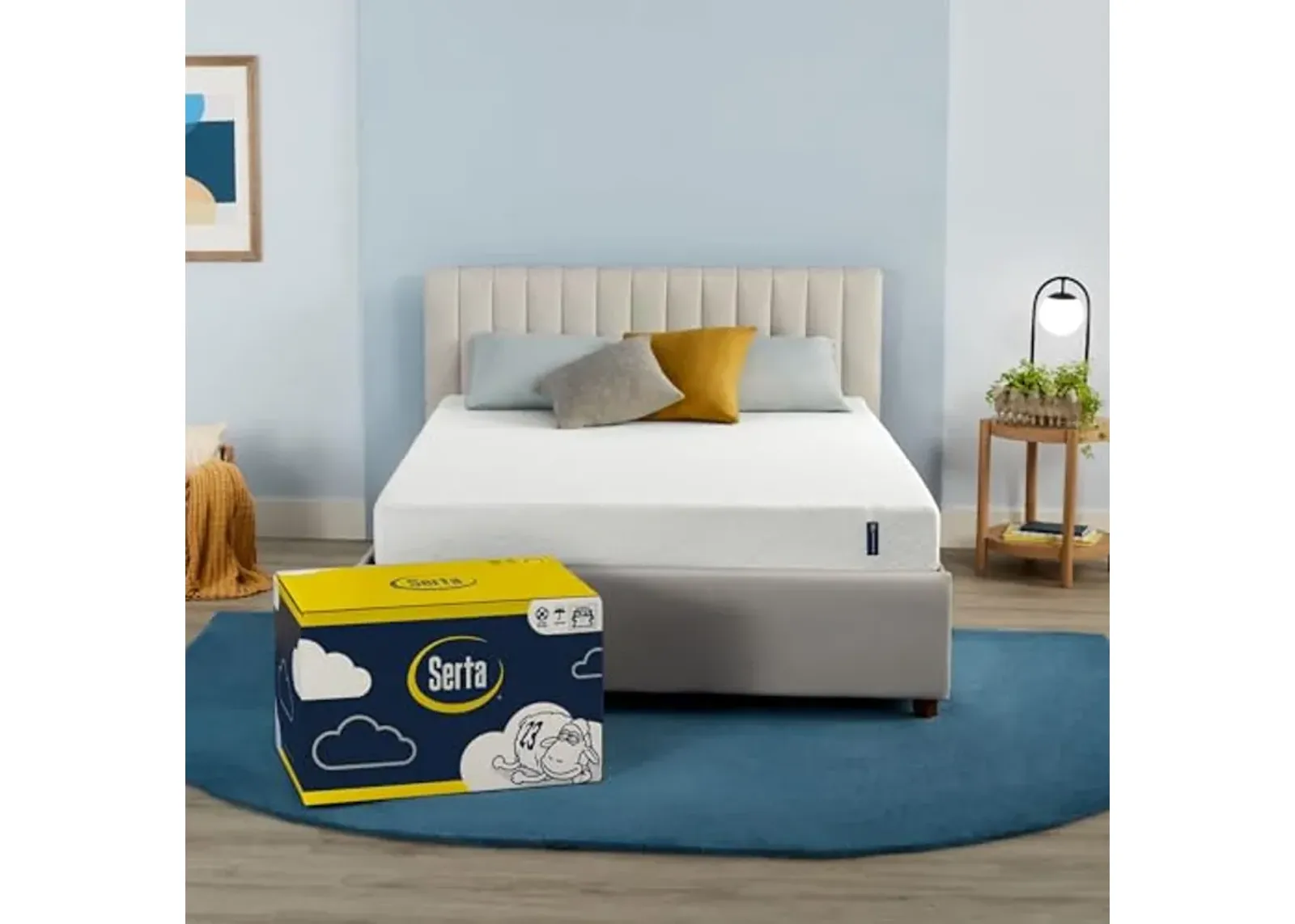 Serta - 7 inch Cooling Gel Memory Foam Mattress, Full Size, Medium-Firm, Supportive, CertiPur-US Certified, 100-Night Trial - For Ewe, White