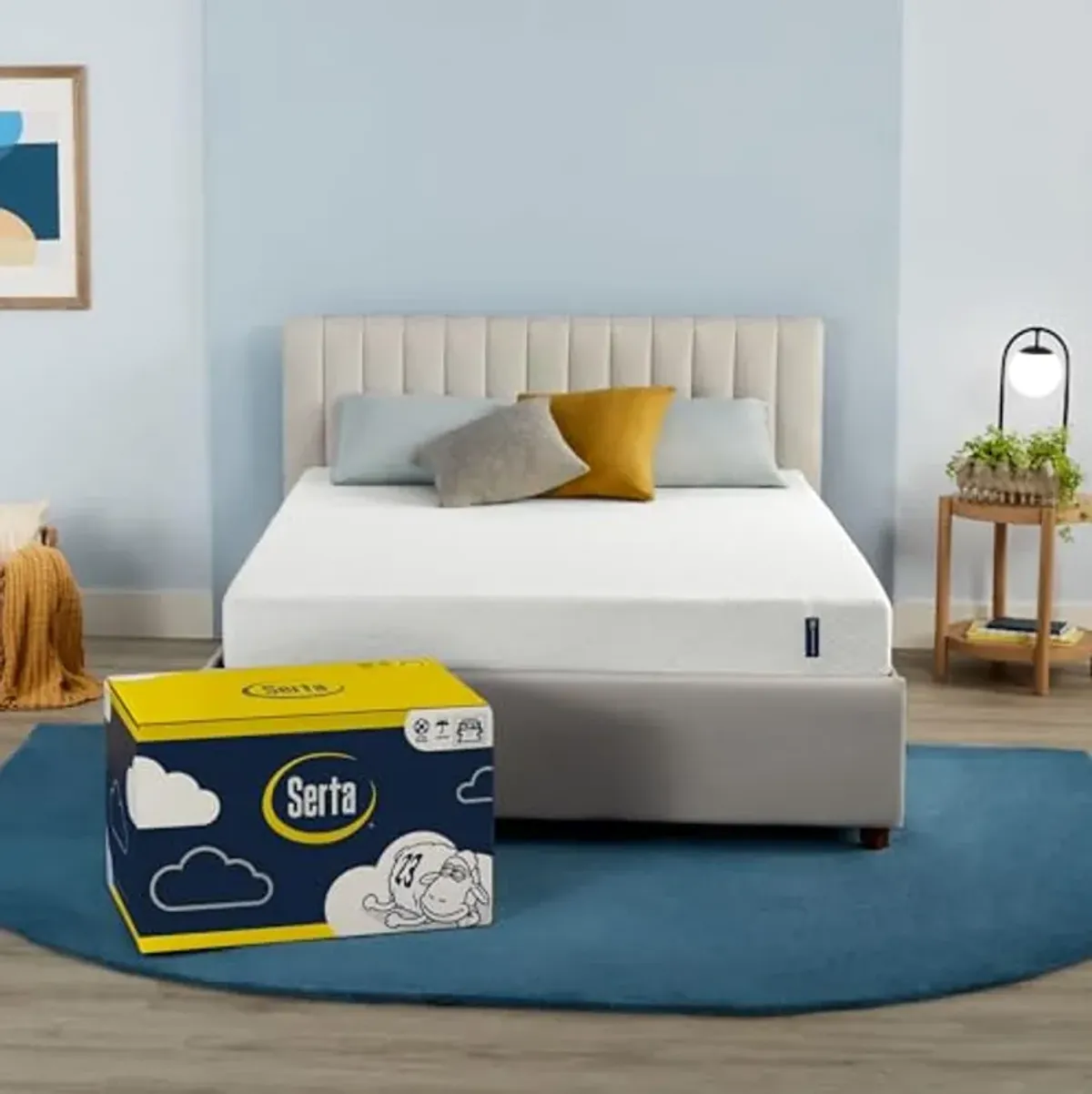 Serta - 7 inch Cooling Gel Memory Foam Mattress, Full Size, Medium-Firm, Supportive, CertiPur-US Certified, 100-Night Trial - For Ewe, White