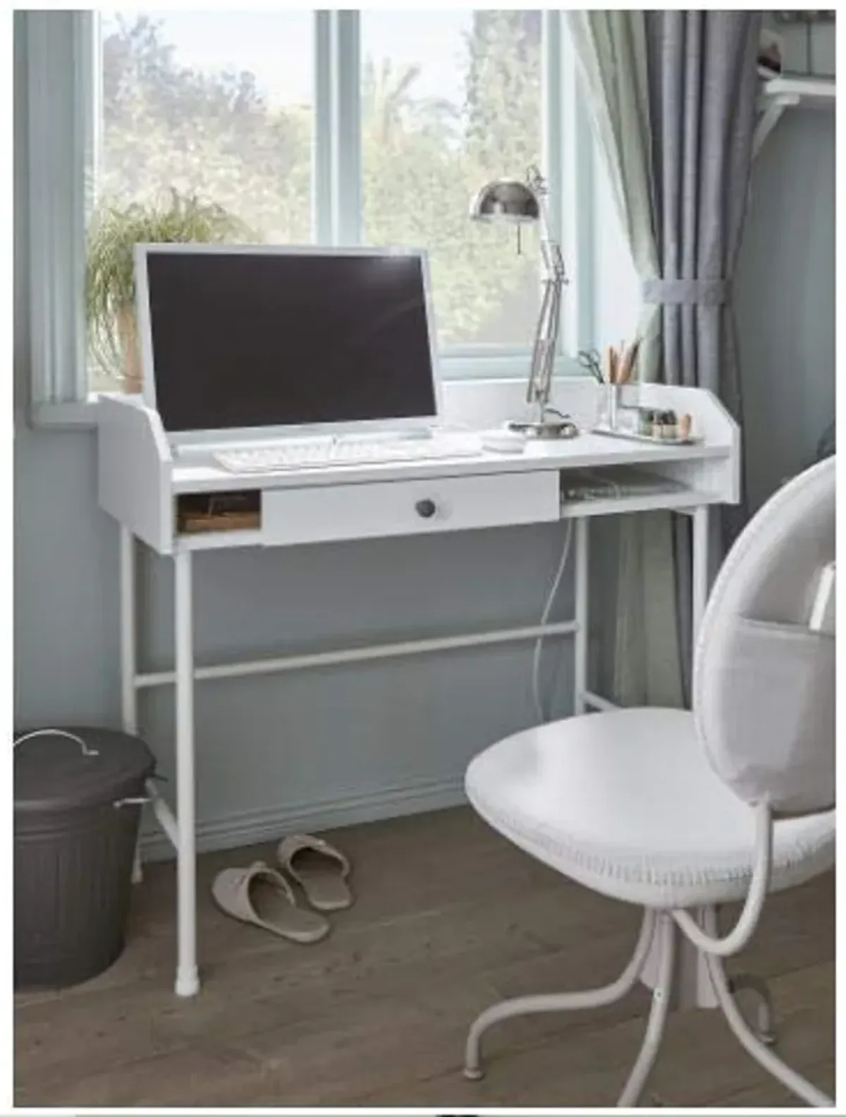 Ikea HAUGA Desk,100x84 cm (39 3/8x33 1/8 in) (White), Medium