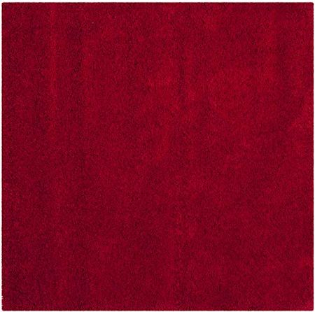 SAFAVIEH Milan Shag Collection 9' Square Red SG180 Solid Non-Shedding Living Room Bedroom 2-inch Thick Area Rug