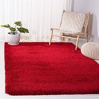 SAFAVIEH Milan Shag Collection 9' Square Red SG180 Solid Non-Shedding Living Room Bedroom 2-inch Thick Area Rug