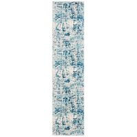 Safavieh Madison Collection 2' x 8' IvoryTurquoise MAD471A Modern Abstract Non-Shedding Living Room Bedroom Runner Rug