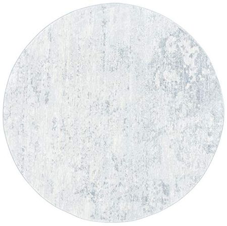 SAFAVIEH Brentwood Collection 5' Round Ivory/Grey BNT822A Modern Abstract Non-Shedding Living Room Bedroom Area Rug