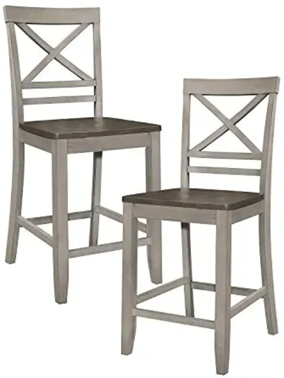 Lexicon Gordola Counter Height Chair (Set of 2), Light Gray/Brown