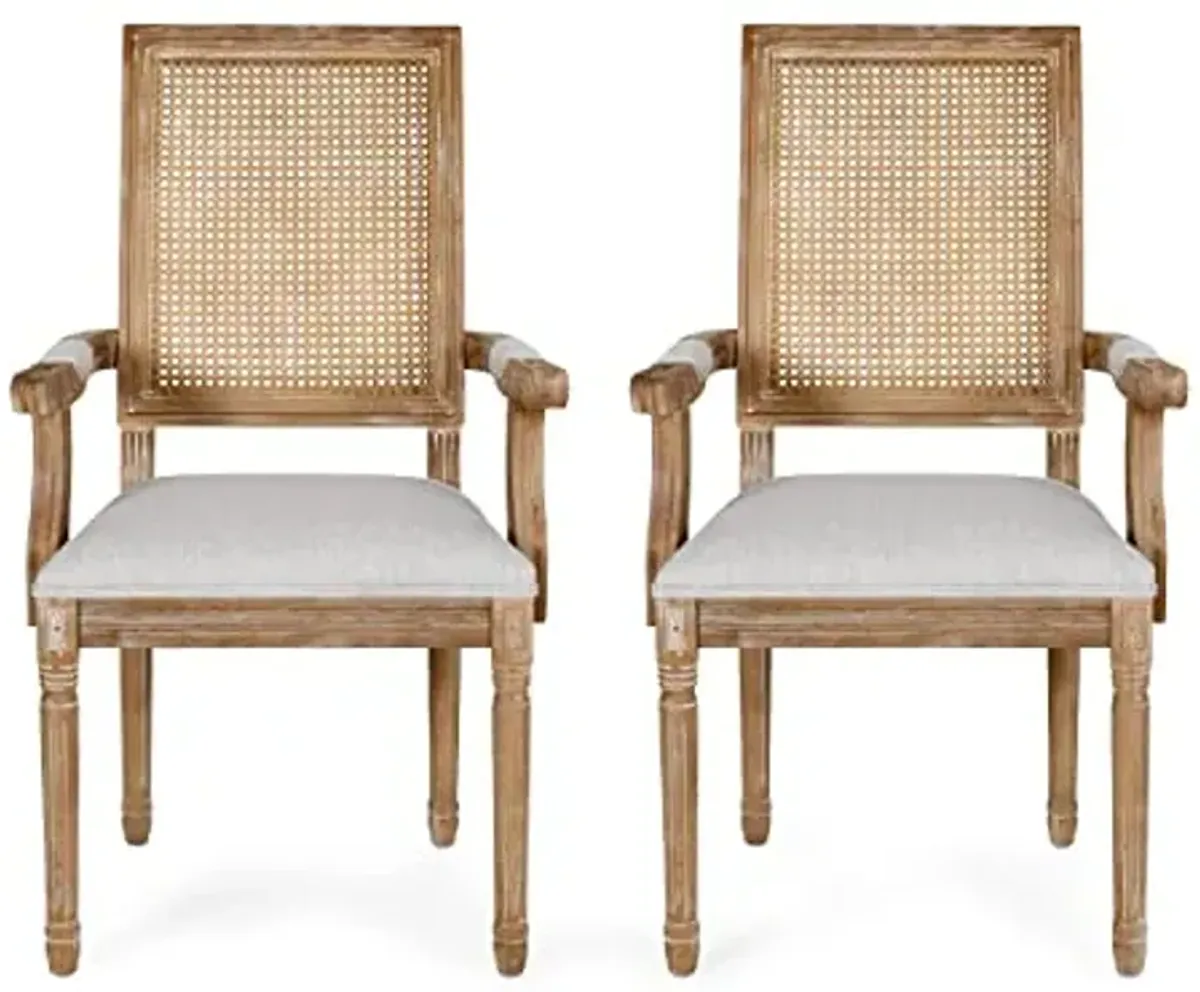 Christopher Knight Home Maria DINING CHAIR SETS, Light Grey + Natural