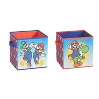 Idea Nuova Nintendo Super Mario 2 Piece Collapsible Storage Cubes, 10"x10"x10"