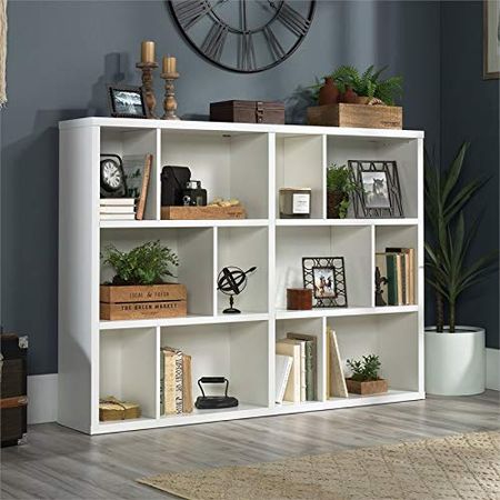 Sauder Horizontal Bookcase, Soft White Finish