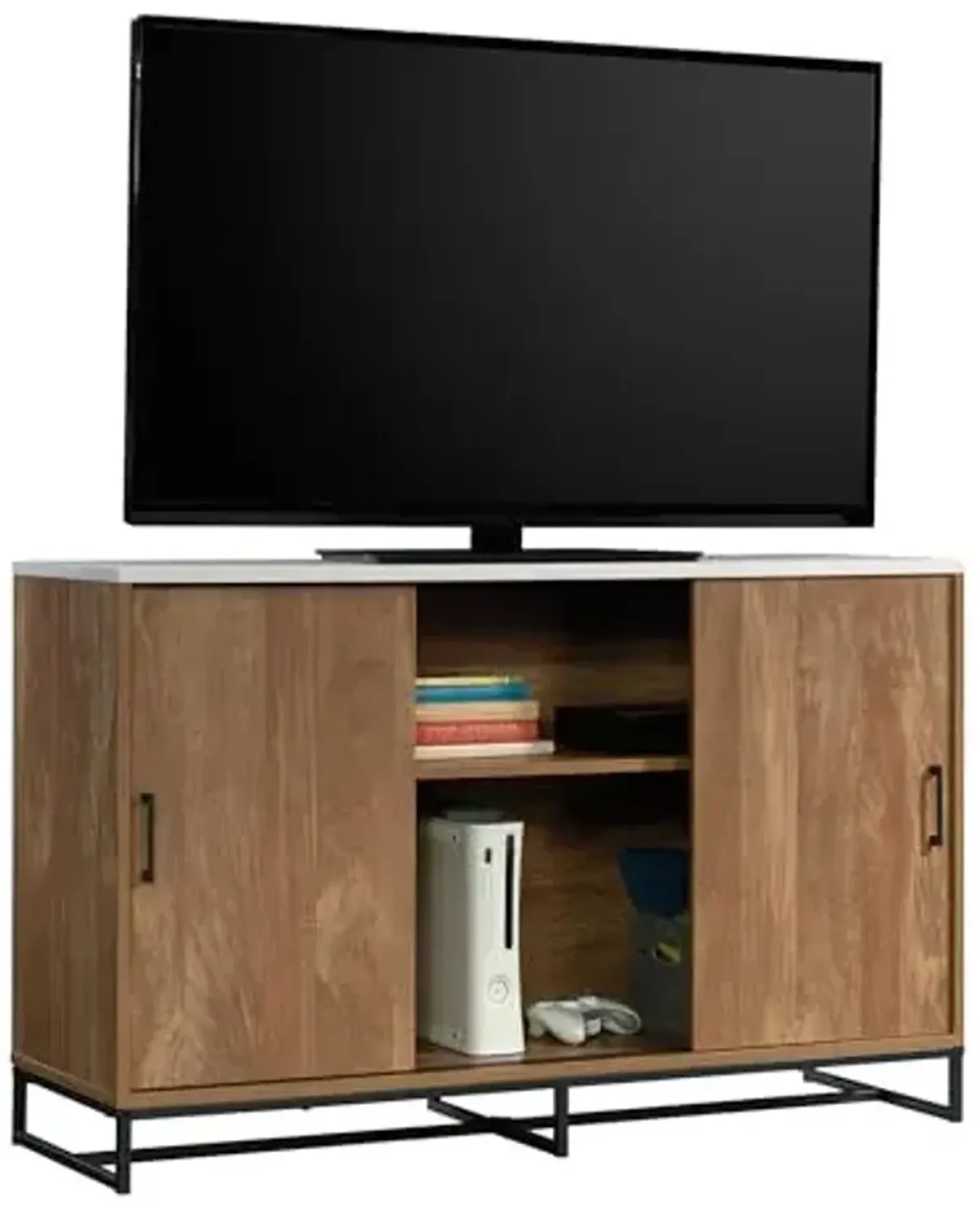 Sauder Tremont Row Modern TV Stand, for TV's up to 50", Sindoori Mango Finish
