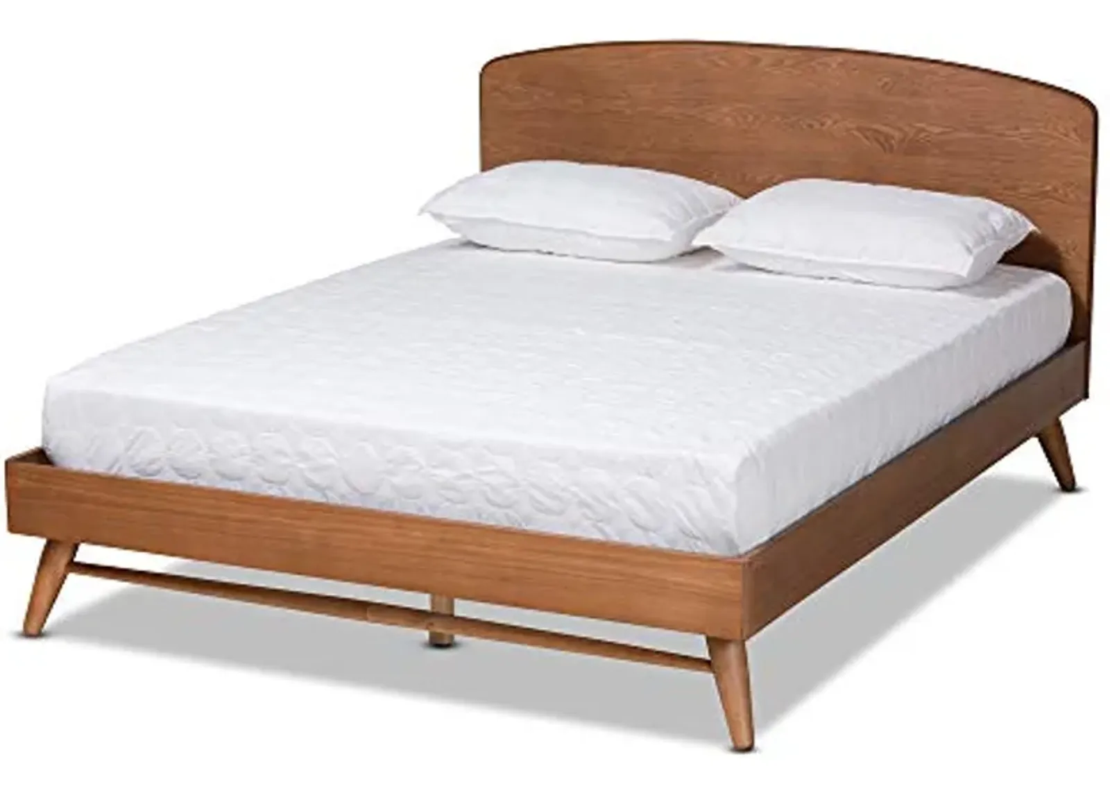 Baxton Studio Keagan Mid-Century Modern Transitional Walnut Brown Finished Wood Full Size Platform Bed