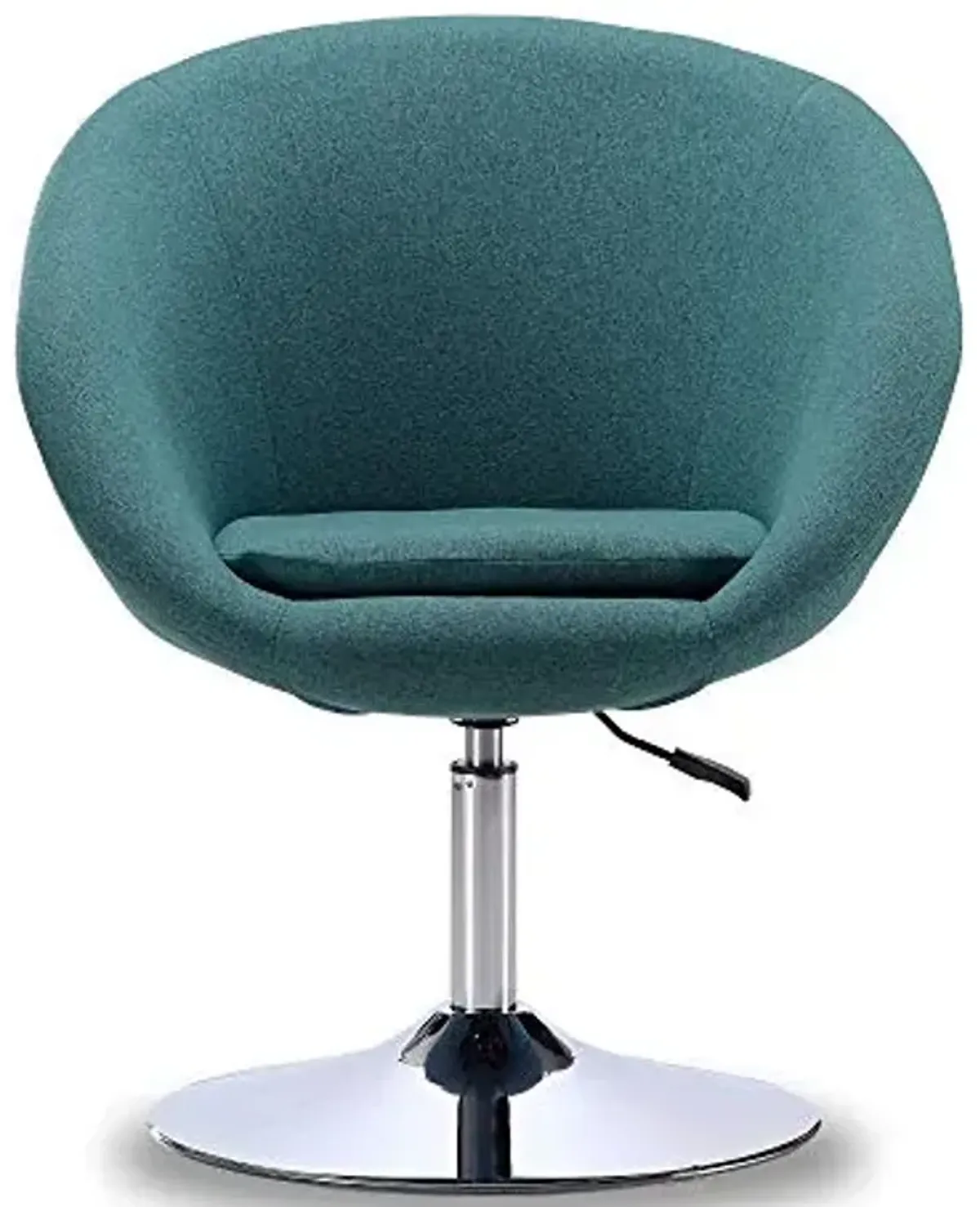 Manhattan Comfort Hopper Adjustable Swivel Accent Chair with 360° Turn, Upholstered Seat, Polished Chrome Base, Modern Bowl Design for Home Office and Living Room, Sky Blue