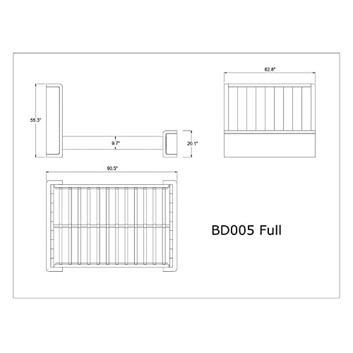 Manhattan Comfort Kingdom Mid Century Modern Bed Frame with Faux