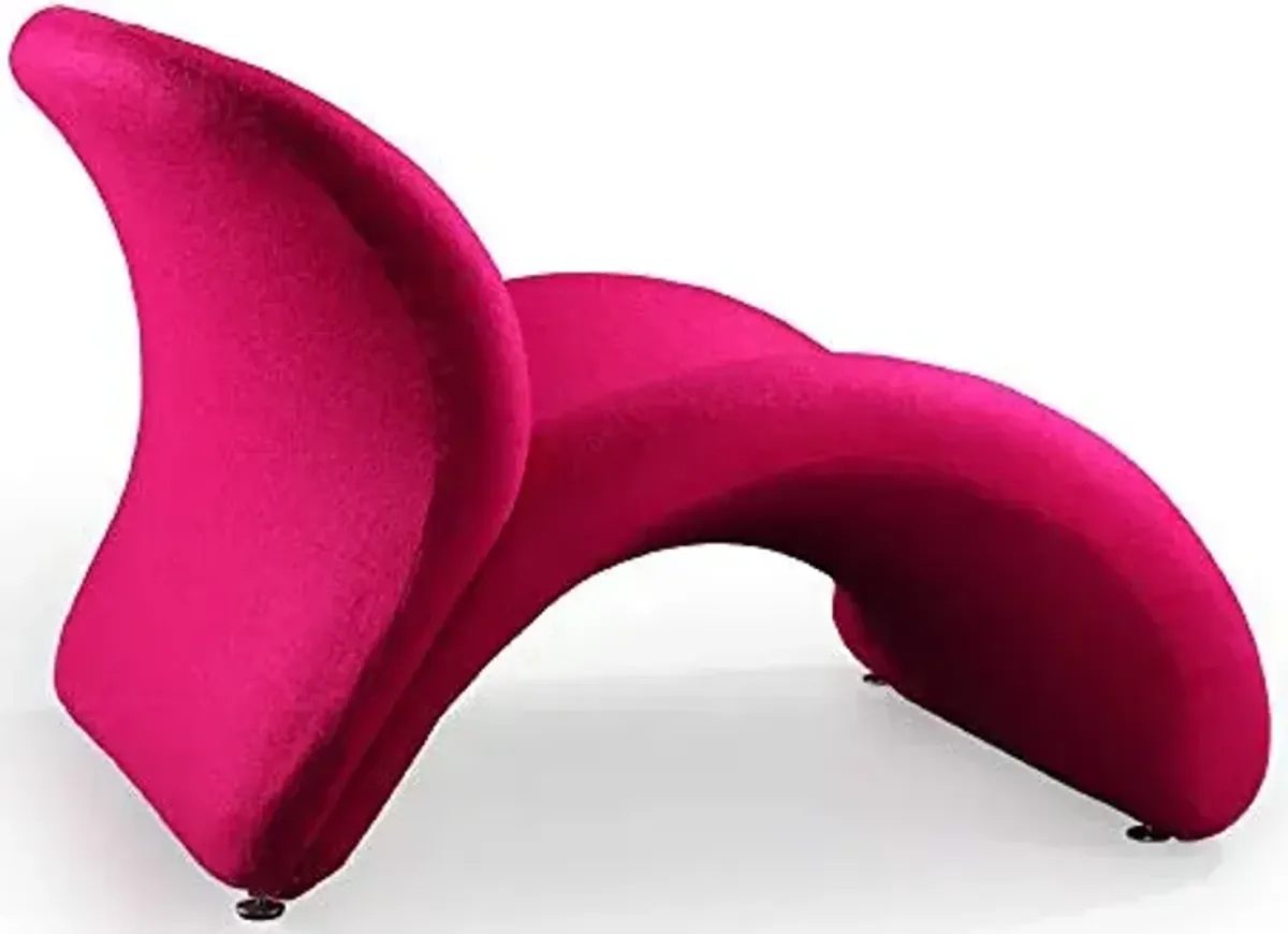 Manhattan Comfort Rosebud Modern Accent Chair Upholstered in Wool Blend, Ideal for Pop Living Room Usage, Abstract Lounge Seat with Metal Legs, Fully Assembled, Set of 1, Fuchsia