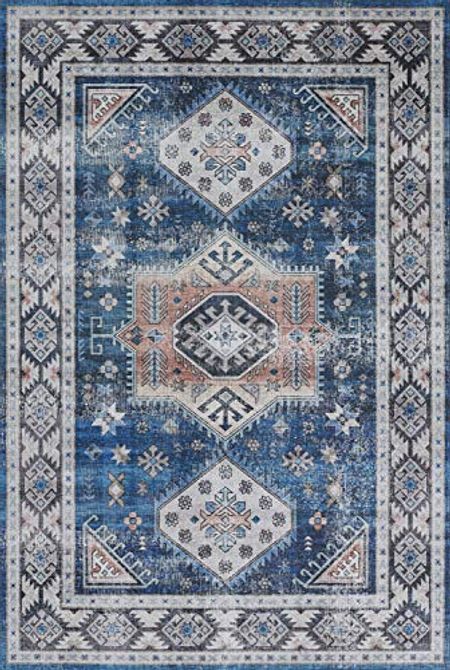 Novogratz by Momeni Doheny Polyester Blue Area Rug 5' X 7'6"