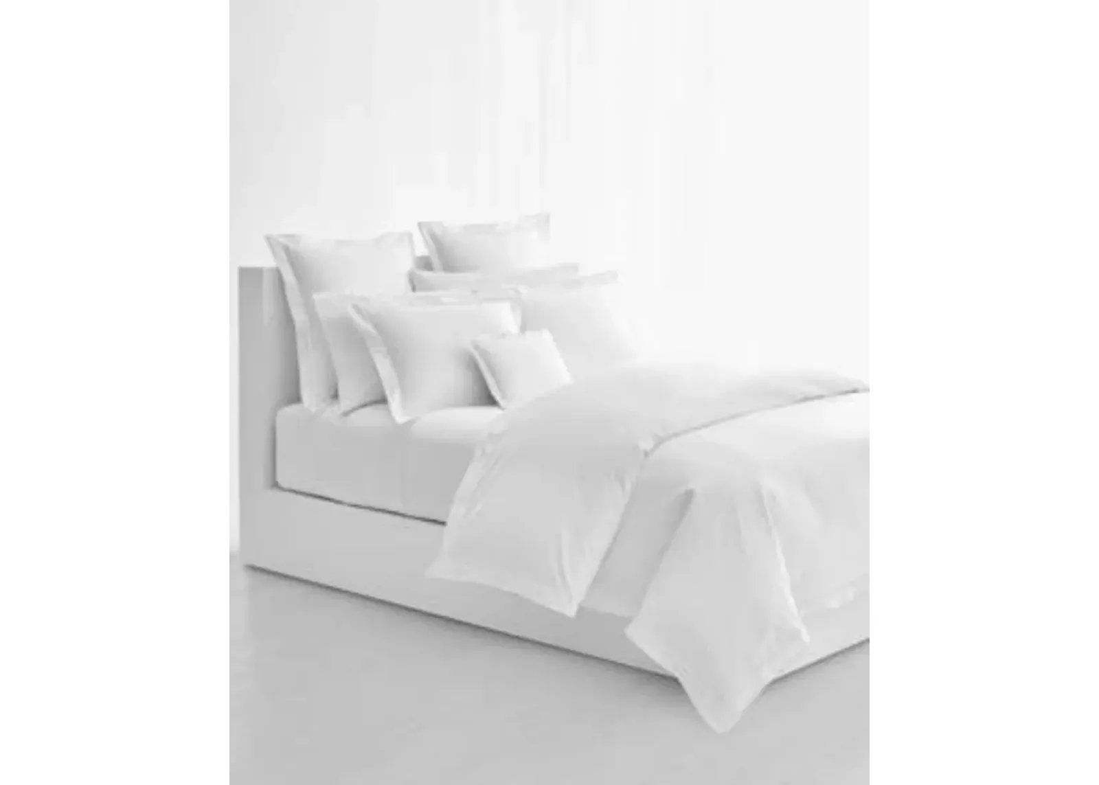 Ralph by Ralph Lauren Spencer Cotton Sateen Border FullQueen Duvet Cover Bedding in White and White