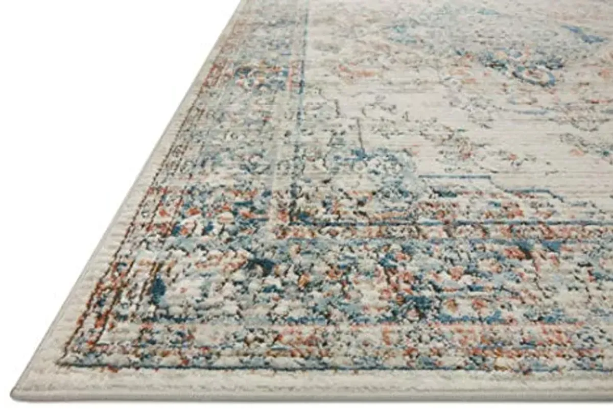 Loloi II Bianca Collection BIA-10 Ivory/Ocean 5'-3" x 7'-6" Area Rug