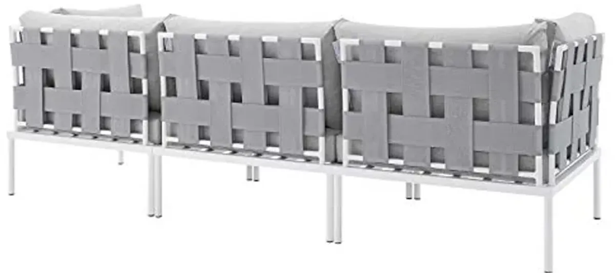 Modway EEI-4968-GRY-GRY Harmony Outdoor Patio Aluminum Sofa, Gray Gray