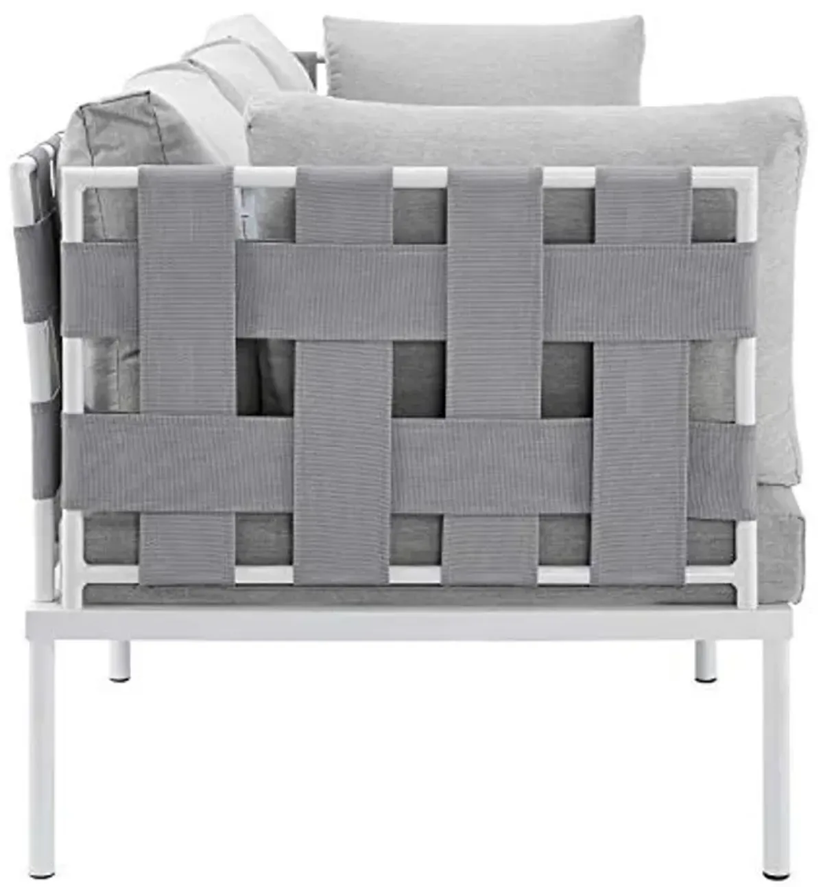 Modway EEI-4968-GRY-GRY Harmony Outdoor Patio Aluminum Sofa, Gray Gray