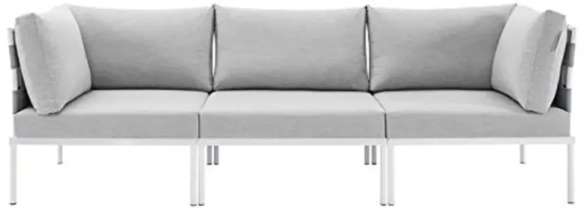 Modway EEI-4968-GRY-GRY Harmony Outdoor Patio Aluminum Sofa, Gray Gray