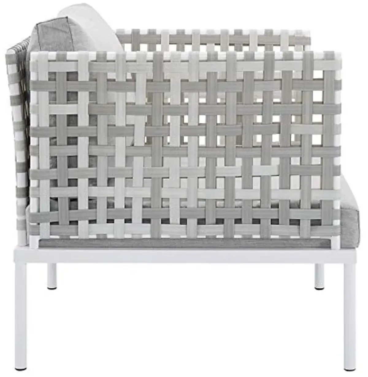 Modway Harmony Sunbrella® Basket Weave Outdoor Patio Aluminum Armchair in Taupe Gray