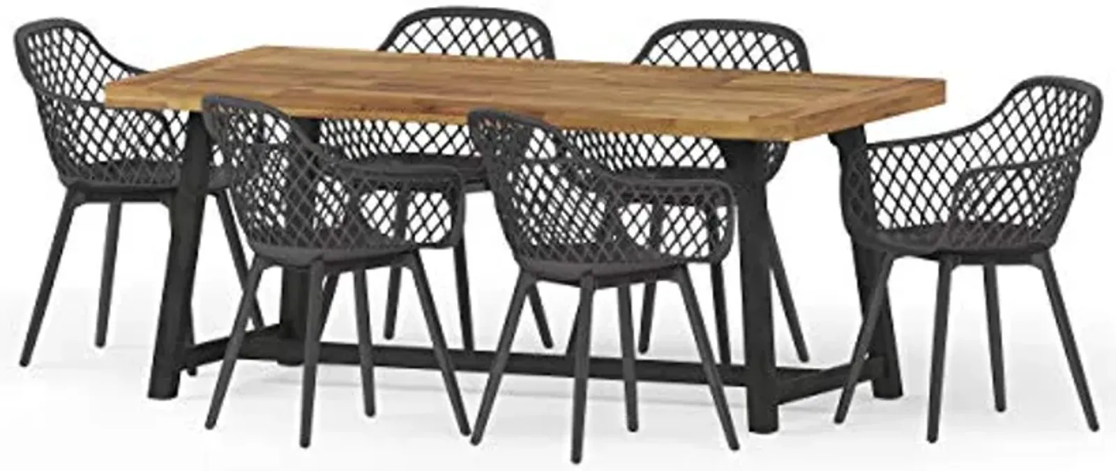 Christopher Knight Home Patrice Outdoor Dining Sets, Black + Sandblast Black