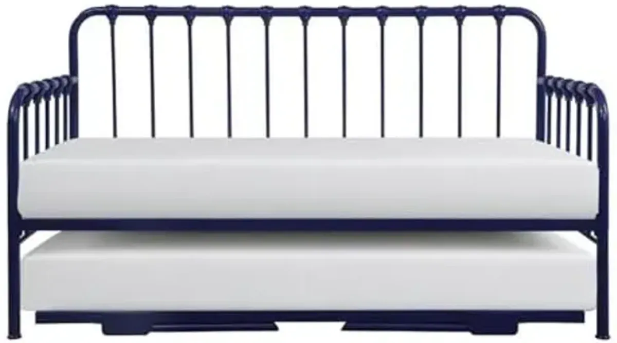 Homelegance Blue Daybed with Trundle 4983BU-NT Twin