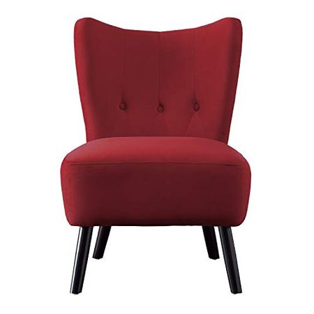 Lexicon Vada Tufted Velvet Accent Chair, 22.5" W, Red