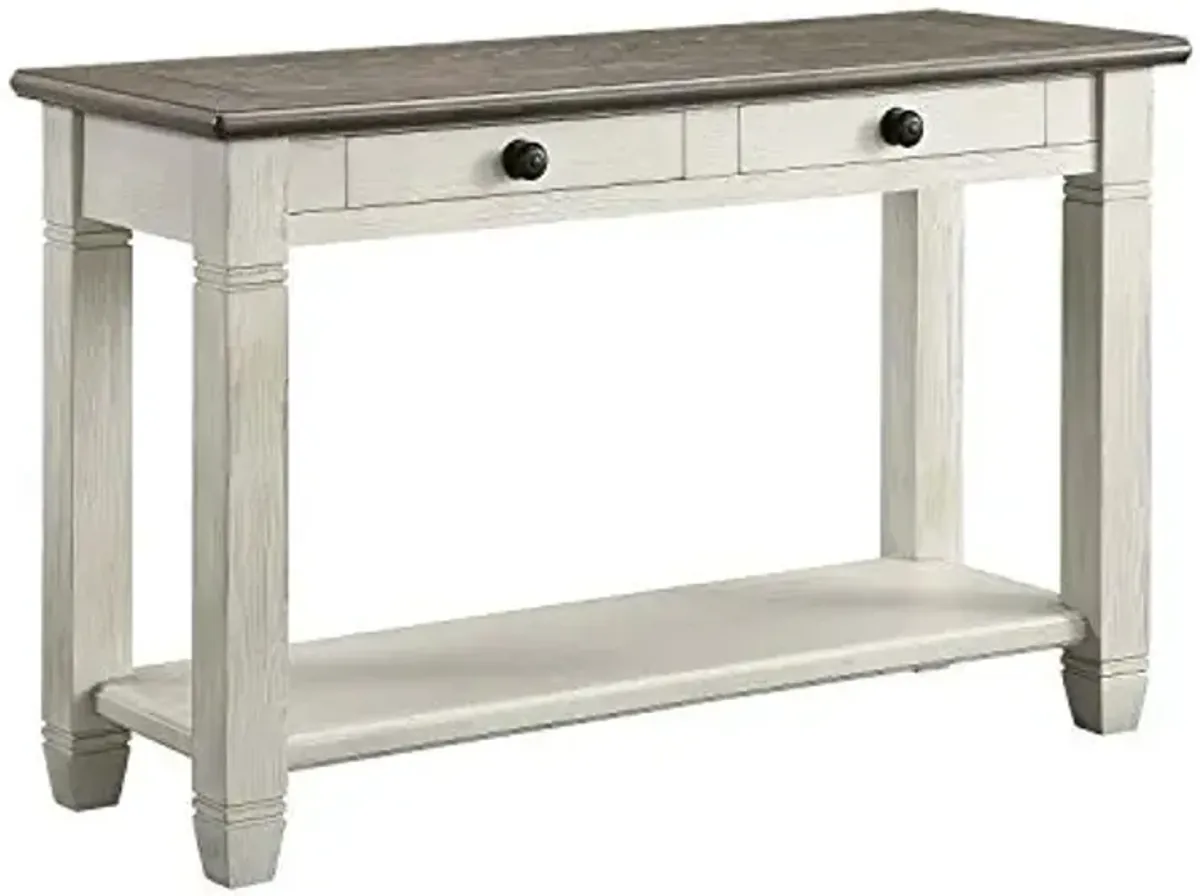 Lexicon Lilith Two Tone Wood 2-Drawer Sofa Table, 48" x 18", Rosy Brown/Antique White