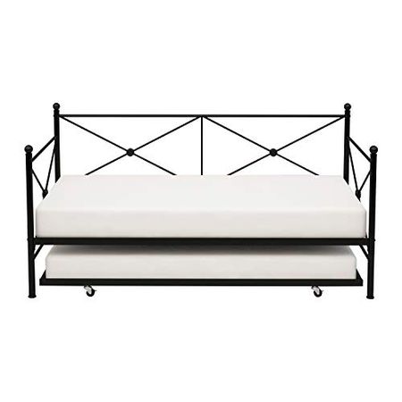 Lexicon Trenton Metal Daybed with Trundle, Twin, Black
