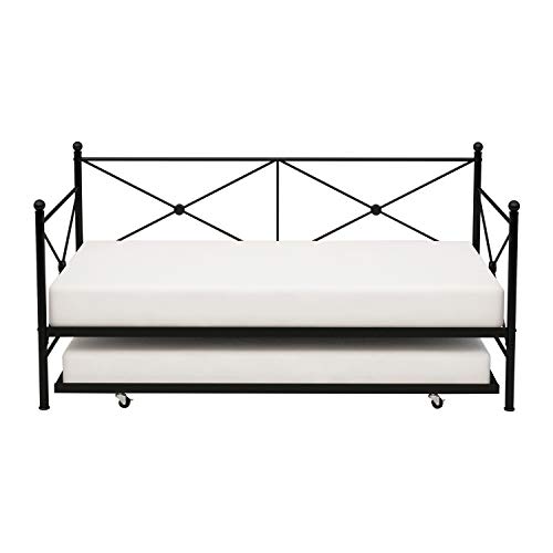Lexicon Trenton Metal Daybed with Trundle, Twin, Black