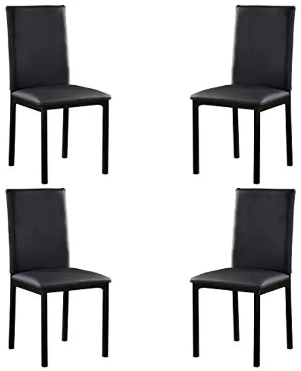 Lexicon Malaya Faux Leather Dining Chair (Set of 4), Black