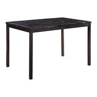 Lexicon Malaya Metal Dining Table with Faux Marble Top, 48" x 30", Black