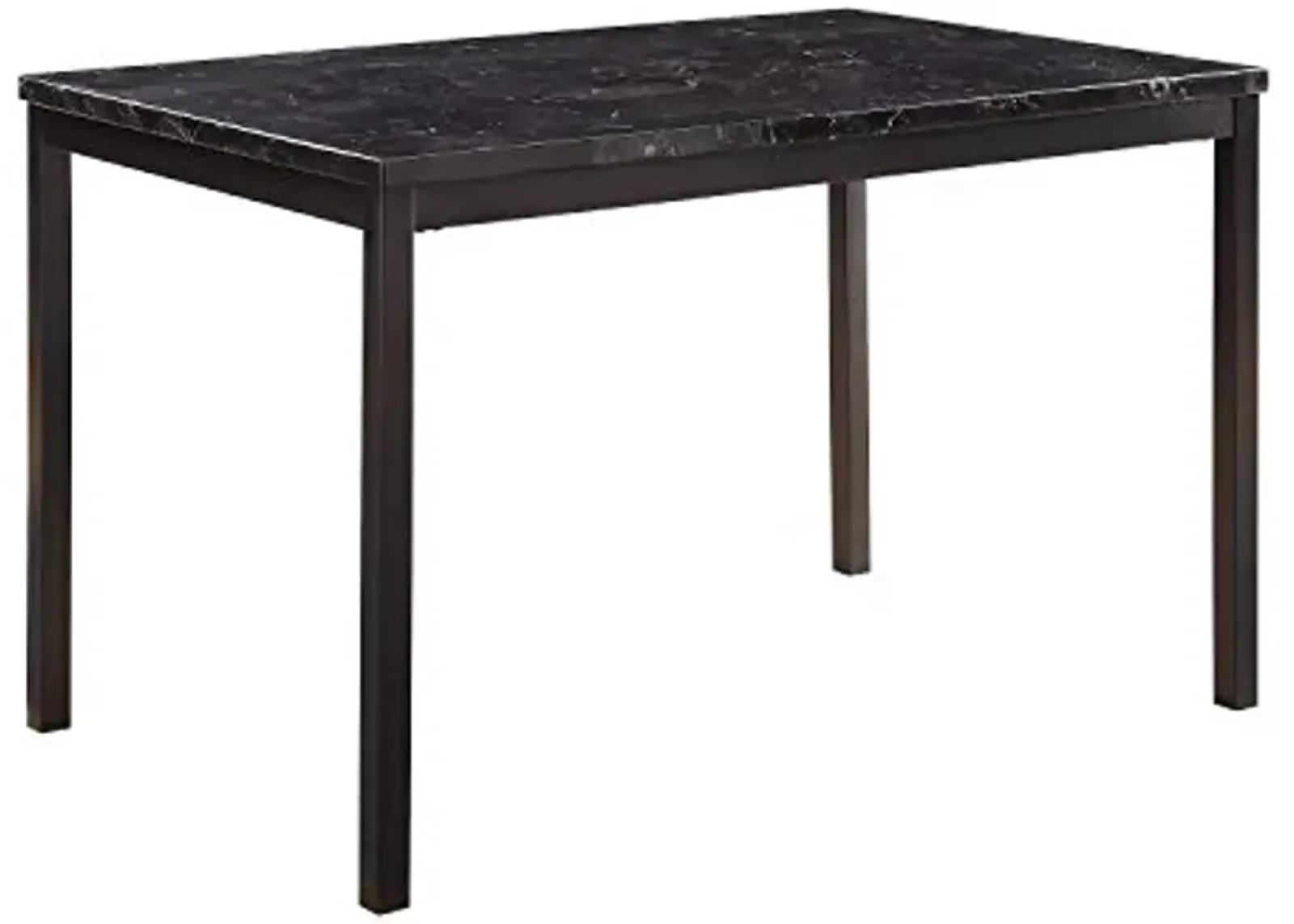 Lexicon Malaya Faux Marble Top Dining Table, 48" L x 30" W, Black