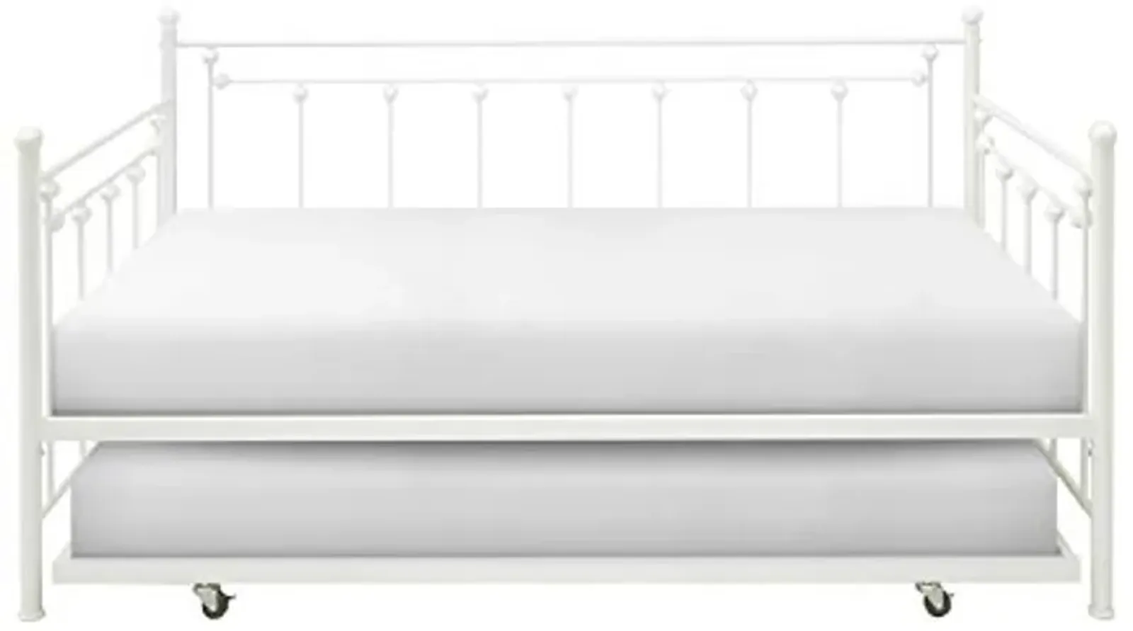 Lexicon Kannon Metal Daybed with Trundle, Twin, White