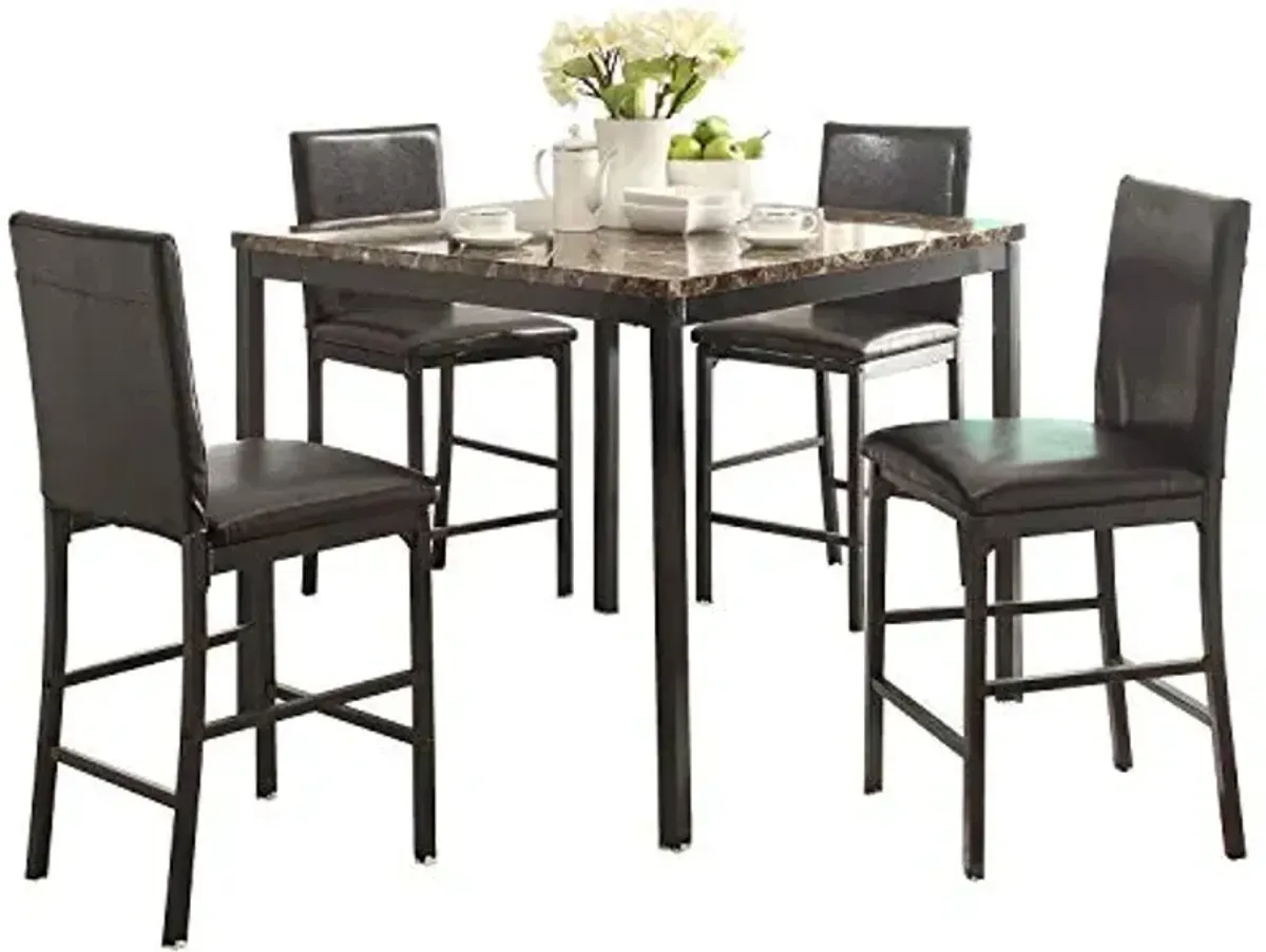 Lexicon Malaya 5-Piece Counter Height Dining Set, Dark Brown