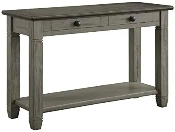 Lexicon Lilith Two Tone Wood 2-Drawer Sofa Table, 48" x 18", Coffee/Antique Gray