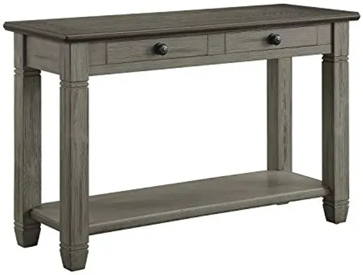 Lexicon Lilith Two Tone Wood 2-Drawer Sofa Table, 48" x 18", Coffee/Antique Gray