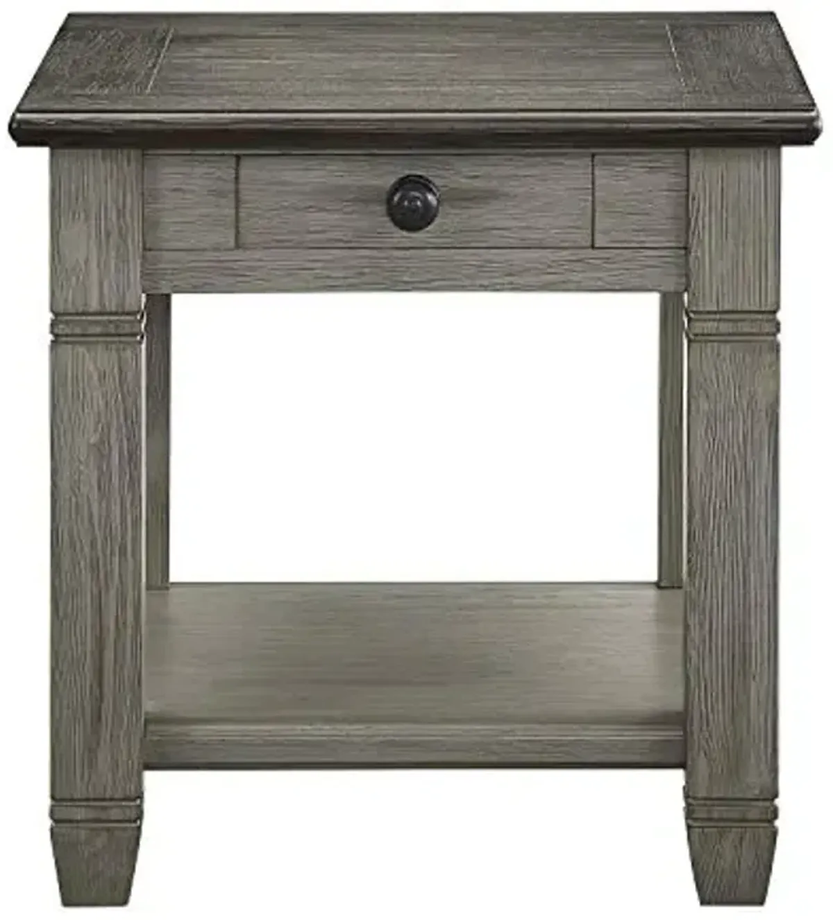 Lexicon Lilith Two Tone Wood 1-Drawer End Table, 24" x 26", Coffee/Antique Gray