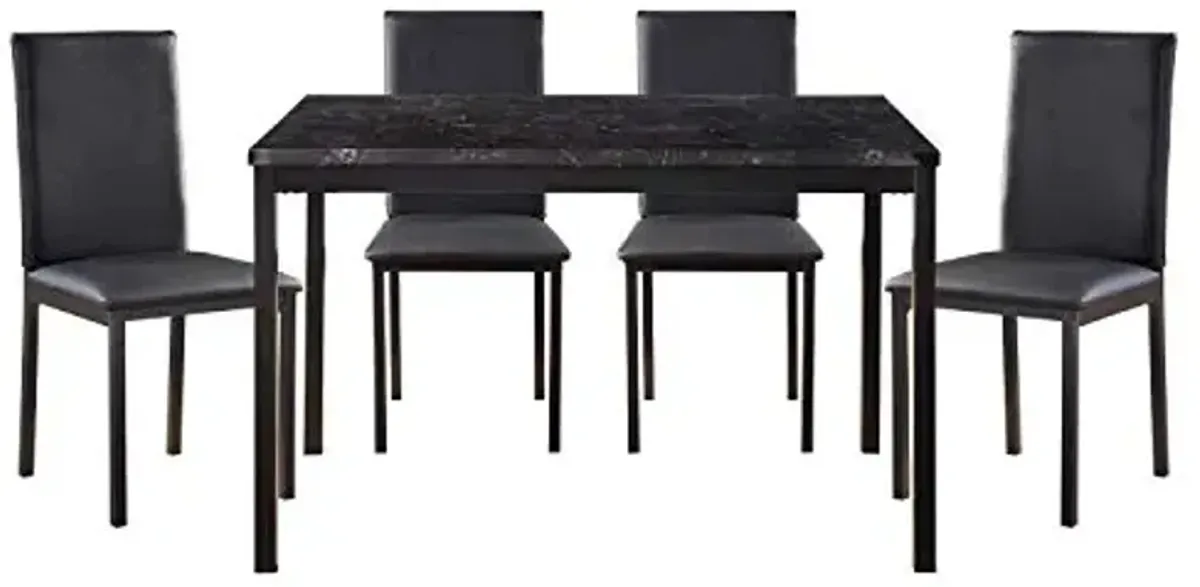 Lexicon Malaya 5-Piece Dining Set, Black