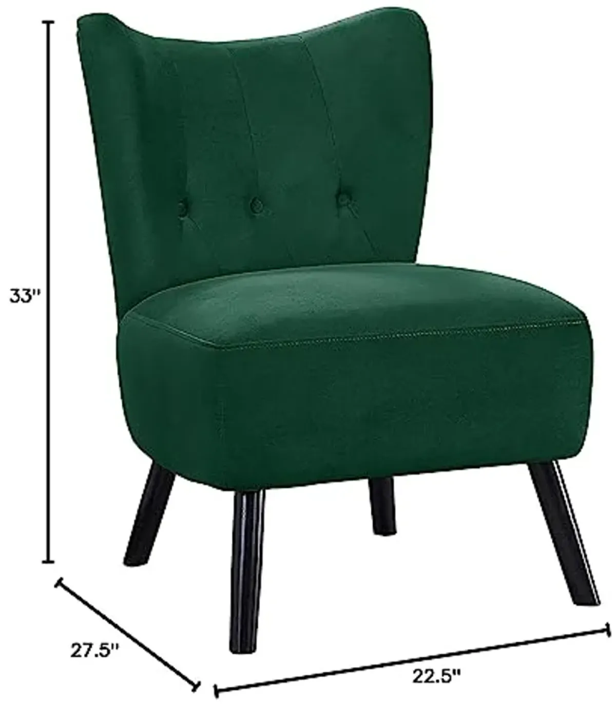 Lexicon Vada Tufted Velvet Accent Chair, 22.5" W, Green