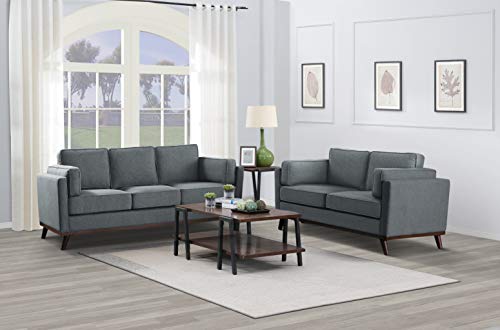 Lexicon Averi 2-Piece Textured Fabric Living Room Set, Gray