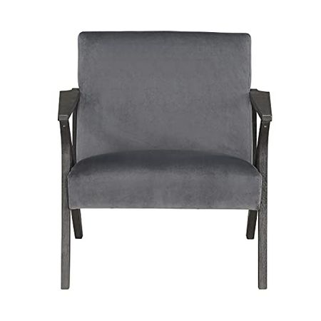 Lexicon Violeta Velvet Accent Chair, 30" W, Gray