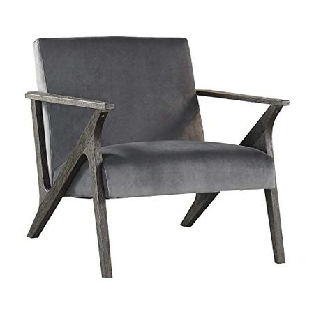 Lexicon Violeta Velvet Accent Chair, 30" W, Gray
