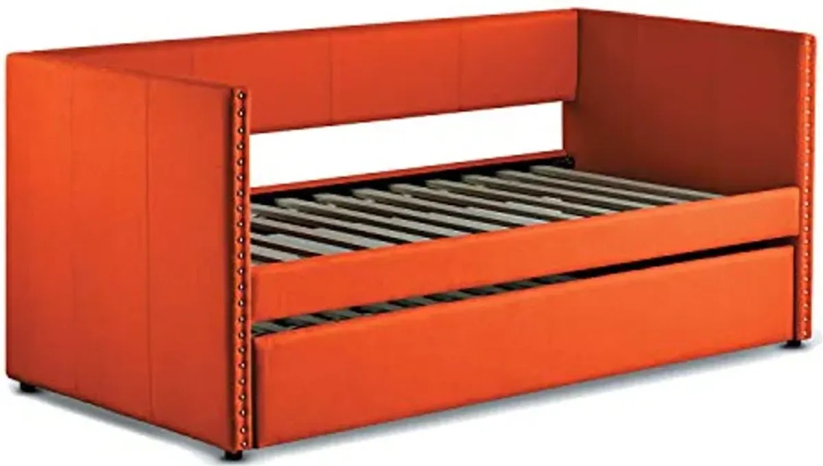 Lexicon Brantley Fabric Upholstered Daybed with Trundle, Twin, Orange