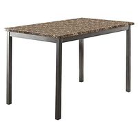 Lexicon Arin Metal Dining Table with Faux Marble Top, 48" x 30", Black