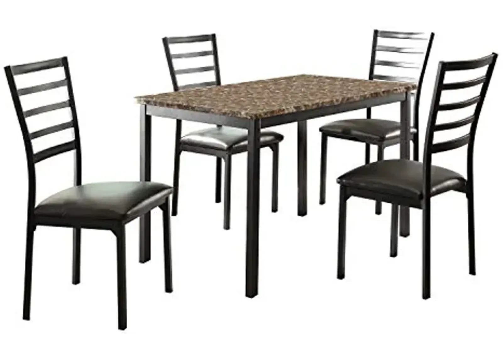 Lexicon Arin 5-Piece Metal Dinette Set, Black