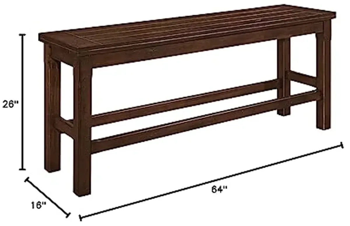 Lexicon Olney Wood Counter Height Bench, 64" W, Dark Brown