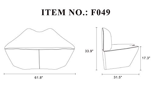 Manhattan Comfort Kiss 61.8" Faux Leather Loveseat Stylish Modern Design Perfect for Living Room or Office Fully Assembled High-Density Foam Cushions Durable Faux Leather Upholstery, Red